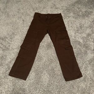 SHEIN Brown Cargo Pants Straight-Leg